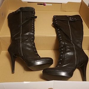 Nine West knee high lace up boots